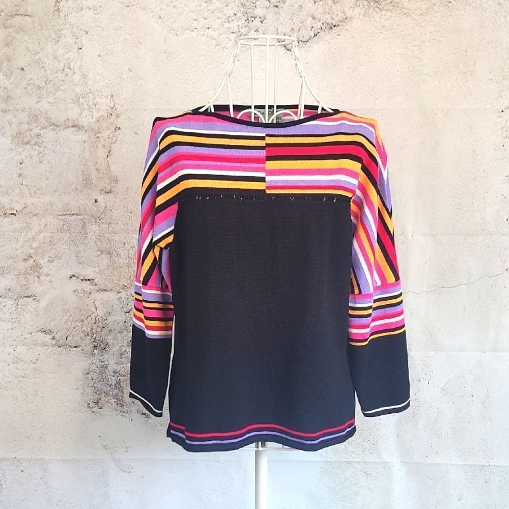 Co & Eddy  Colorful Striped Sweater Womens Size PL